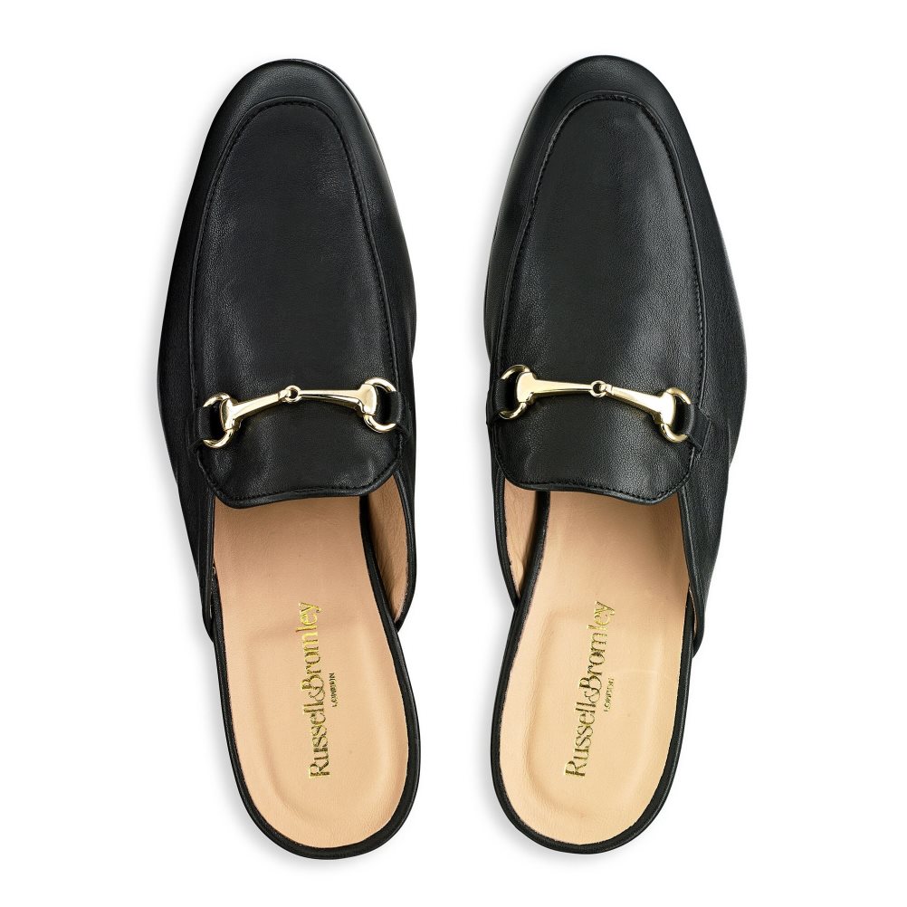 Férfi Russell And Bromley Backless Loafer Cipő Fekete | 234501LXQ