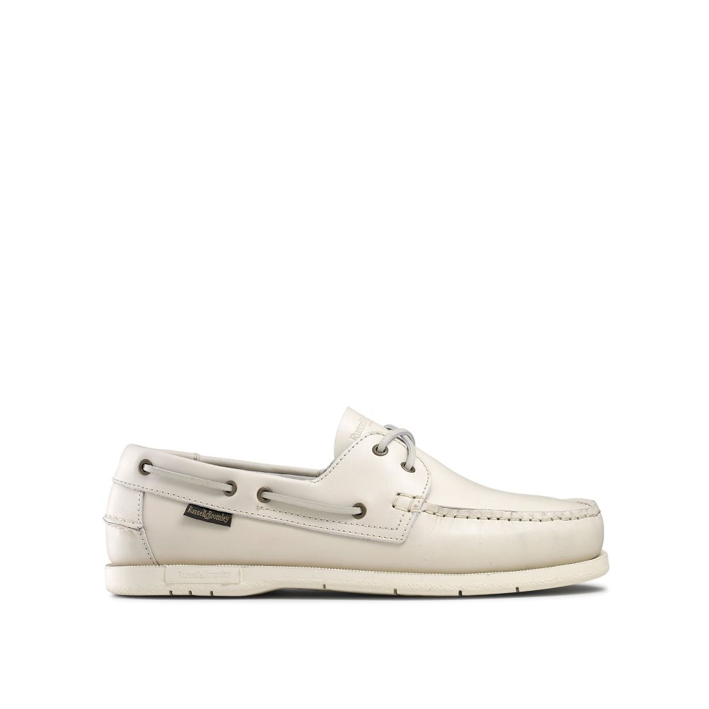 Férfi Russell And Bromley Bowline Waxy Bőr Deck Alkalmi Cipő Bézs | 679384QZV