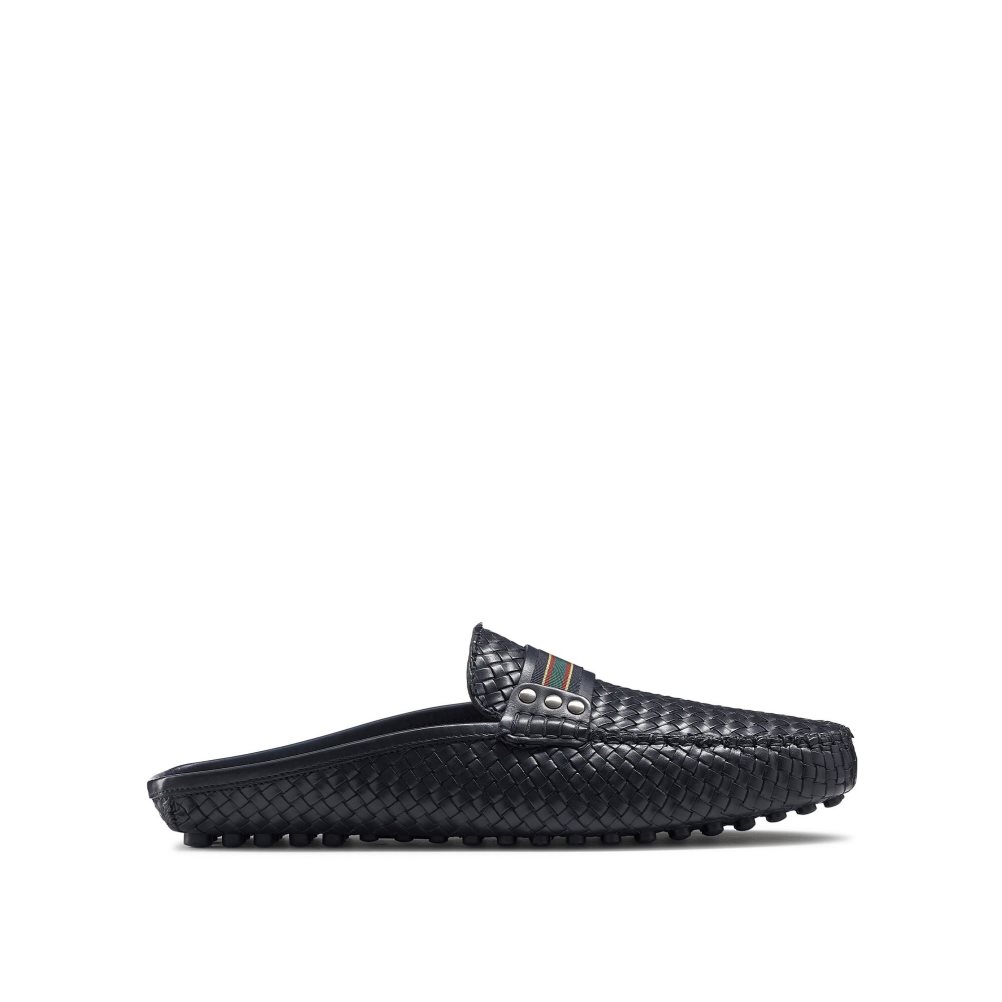 Férfi Russell And Bromley Cabriolet Backless Loafer Cipő Sötétkék | 073859JIS