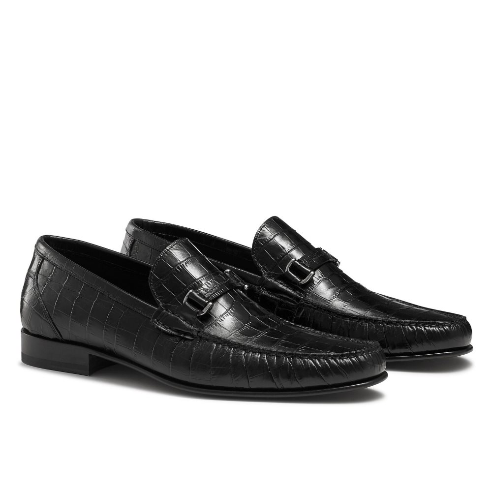 Férfi Russell And Bromley Elite Slip On Mokaszin Fekete | 583460BER