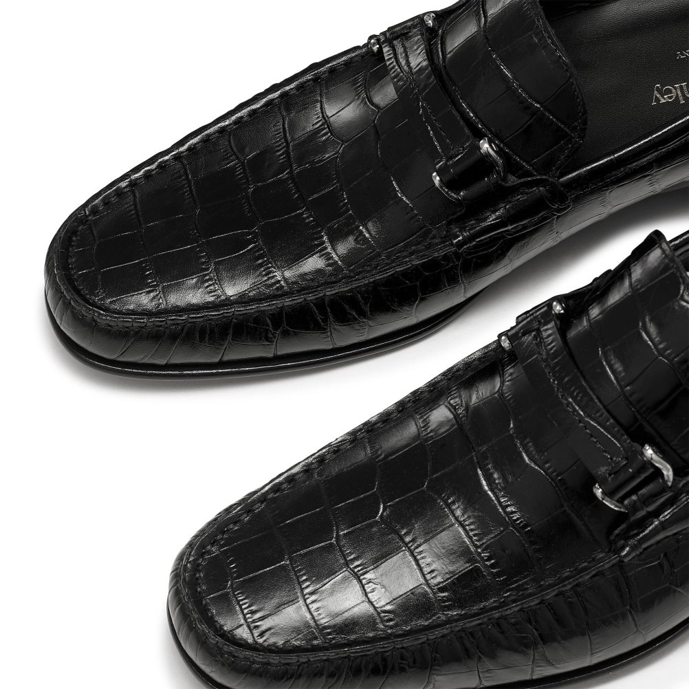 Férfi Russell And Bromley Elite Slip On Mokaszin Fekete | 583460BER