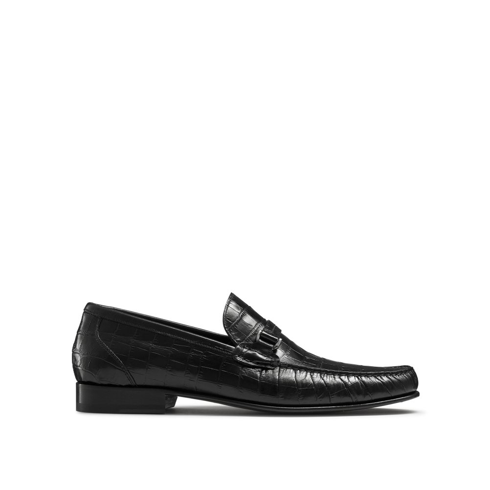 Férfi Russell And Bromley Elite Slip On Mokaszin Fekete | 583460BER