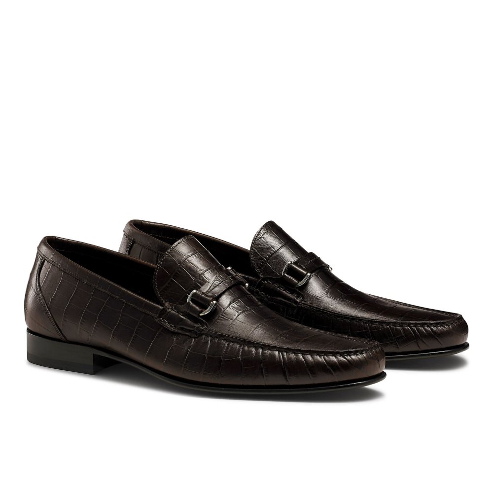 Férfi Russell And Bromley Elite Slip On Mokaszin Csokoládé | 756240YPL