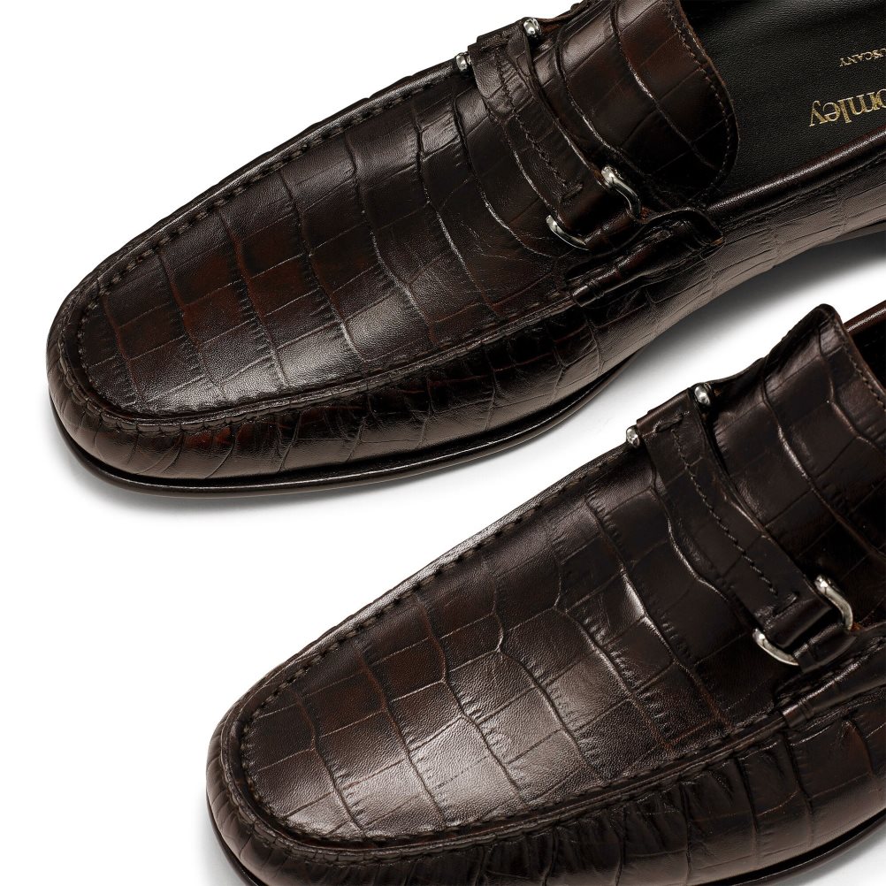 Férfi Russell And Bromley Elite Slip On Mokaszin Csokoládé | 756240YPL