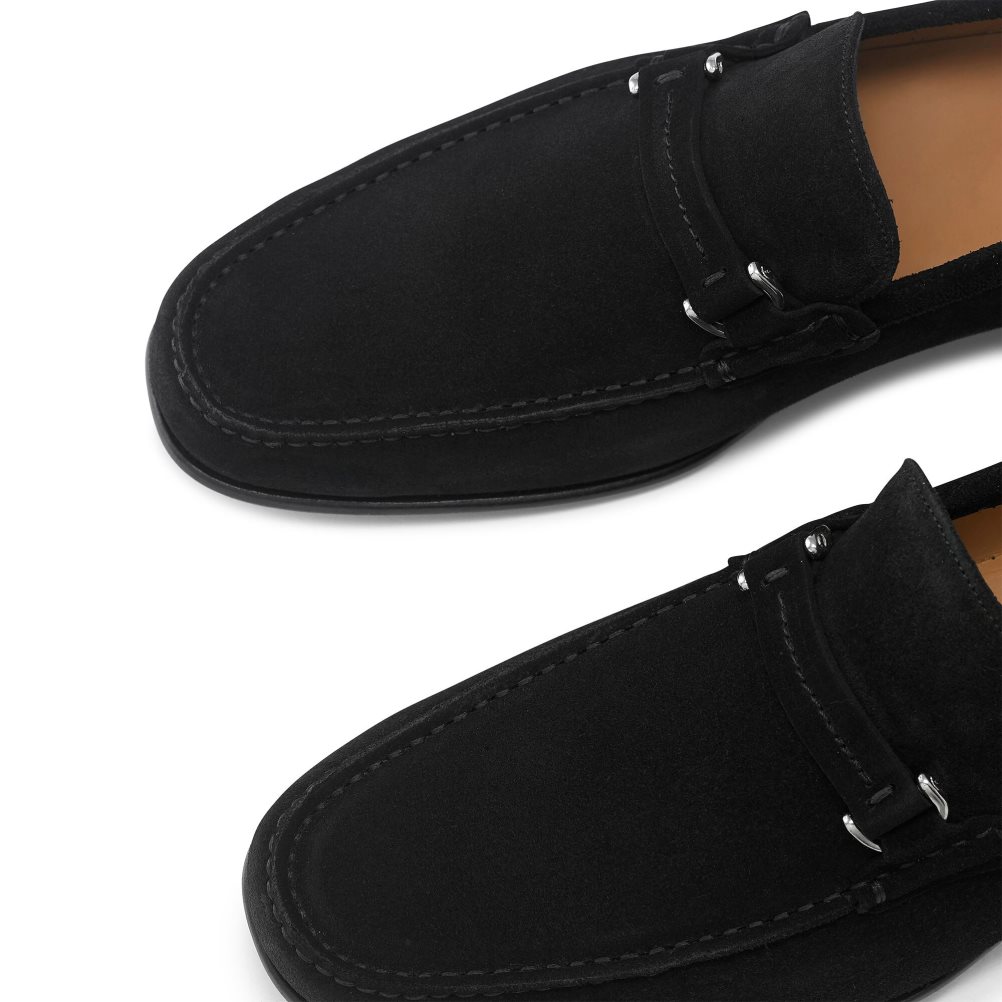 Férfi Russell And Bromley Elite Slip On Mokaszin Fekete | 849317WLN