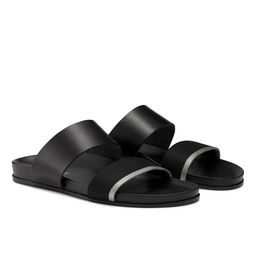 Férfi Russell And Bromley Fab Line Footbed Szandál Fekete | 016354UFW