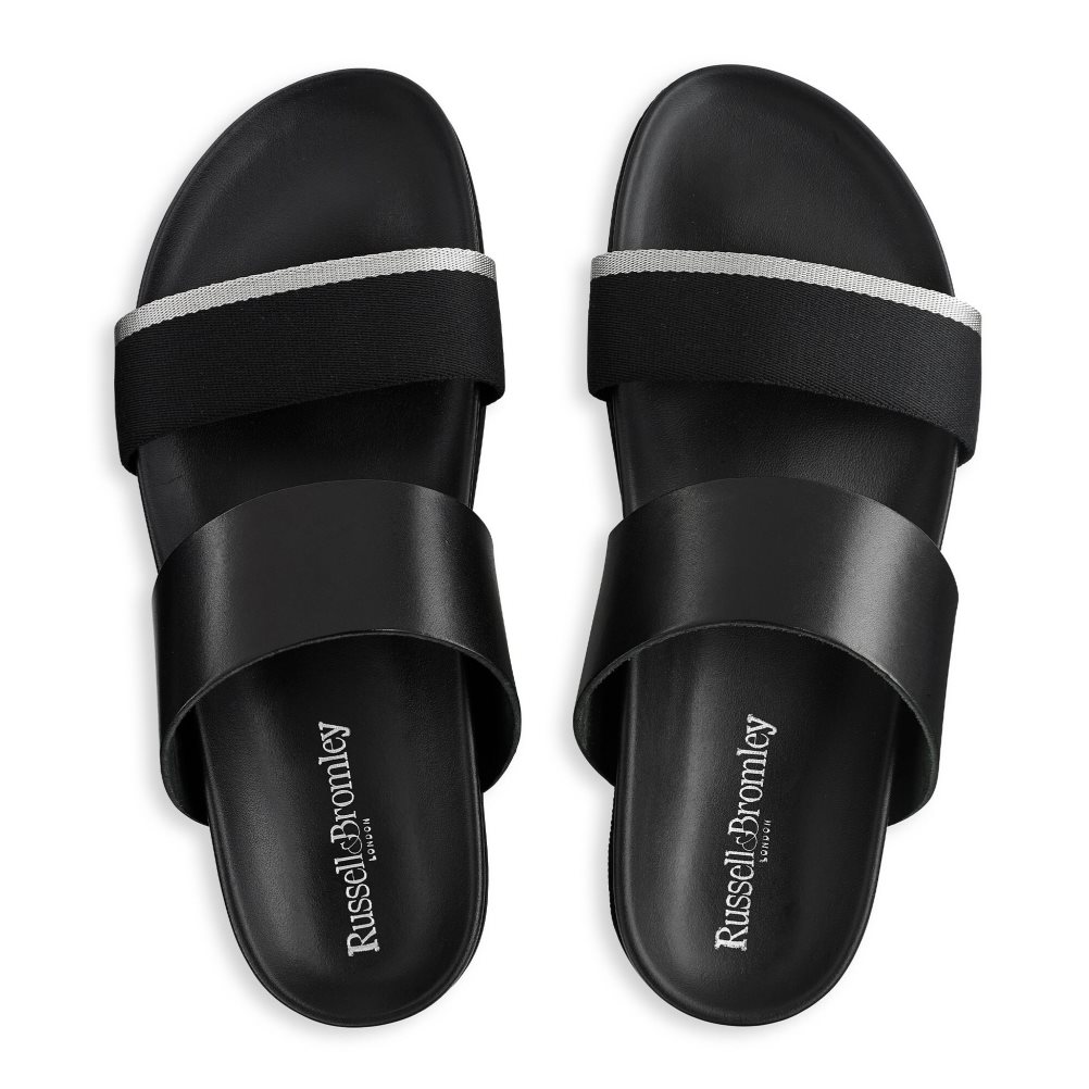 Férfi Russell And Bromley Fab Line Footbed Szandál Fekete | 016354UFW