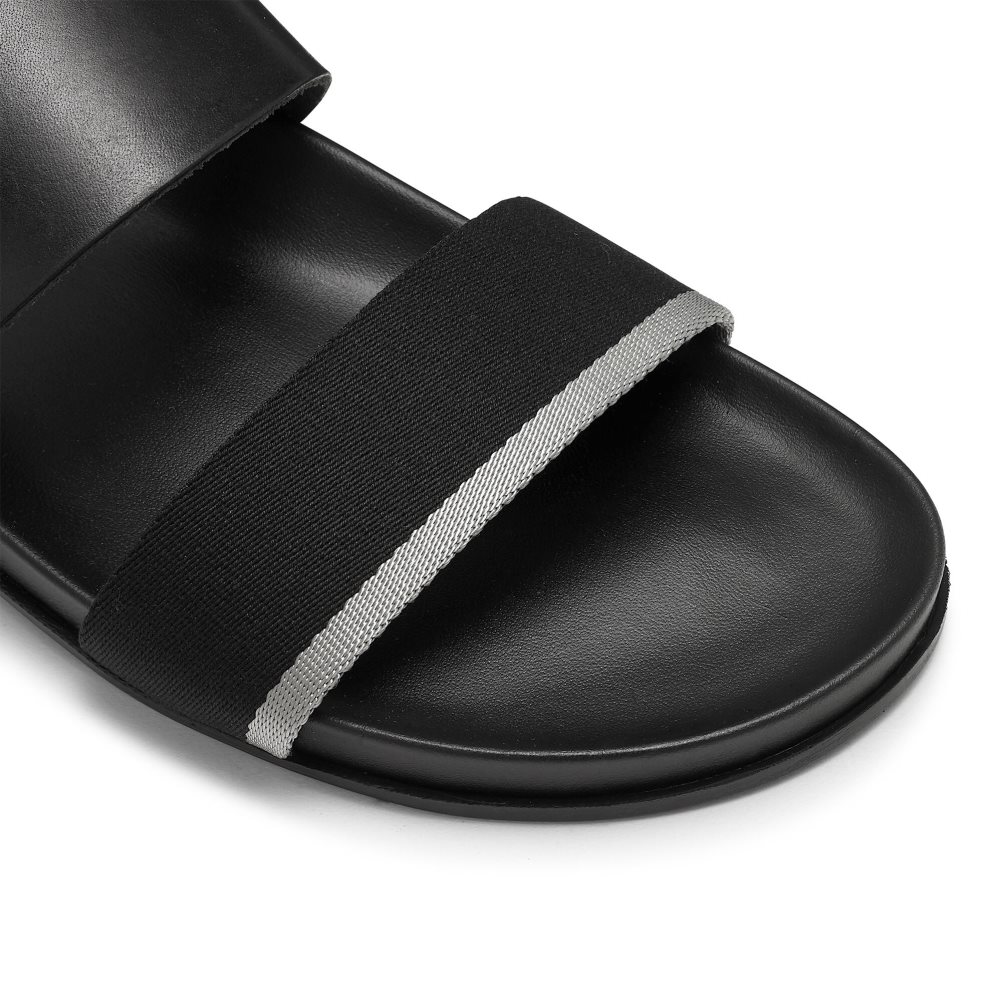 Férfi Russell And Bromley Fab Line Footbed Szandál Fekete | 016354UFW