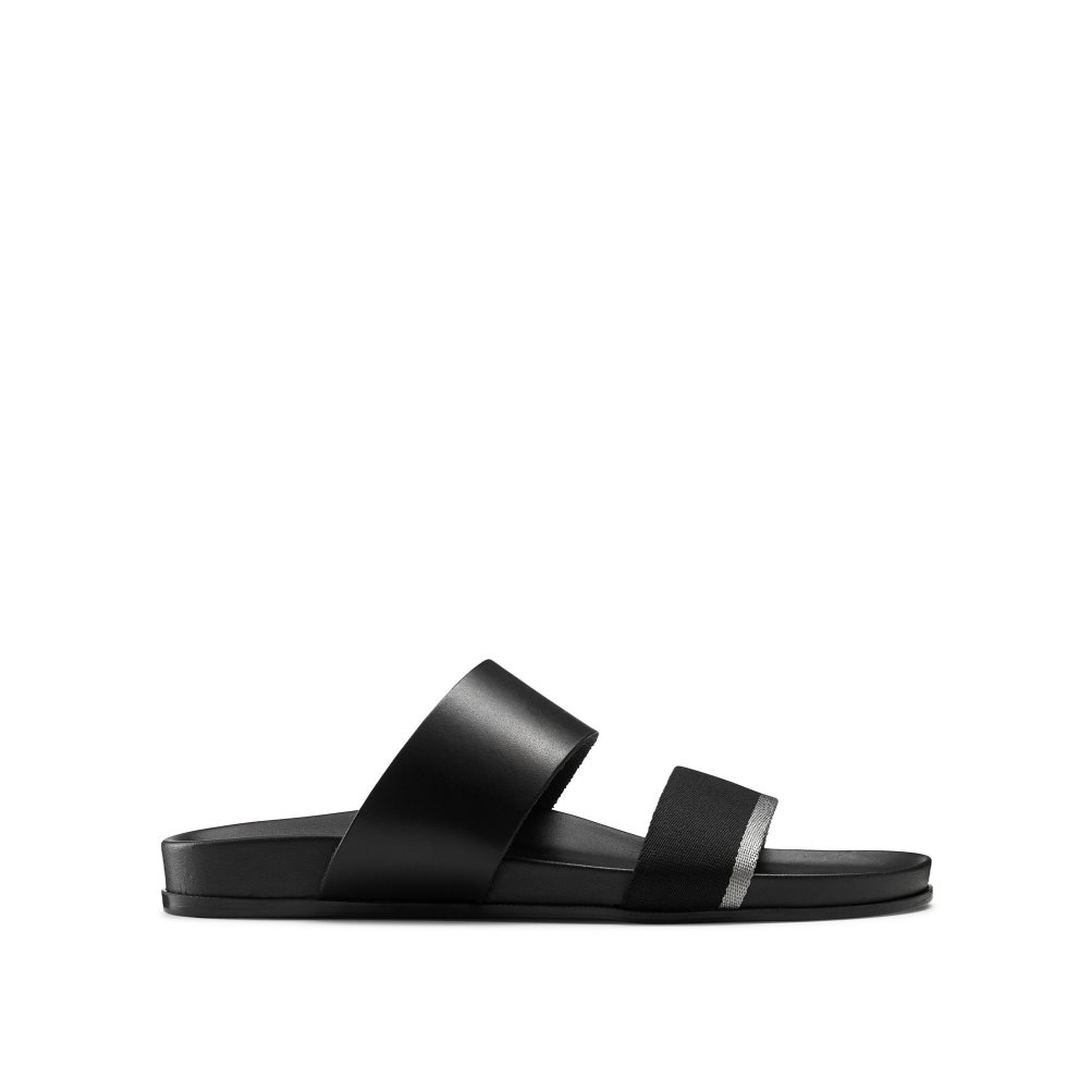 Férfi Russell And Bromley Fab Line Footbed Szandál Fekete | 016354UFW