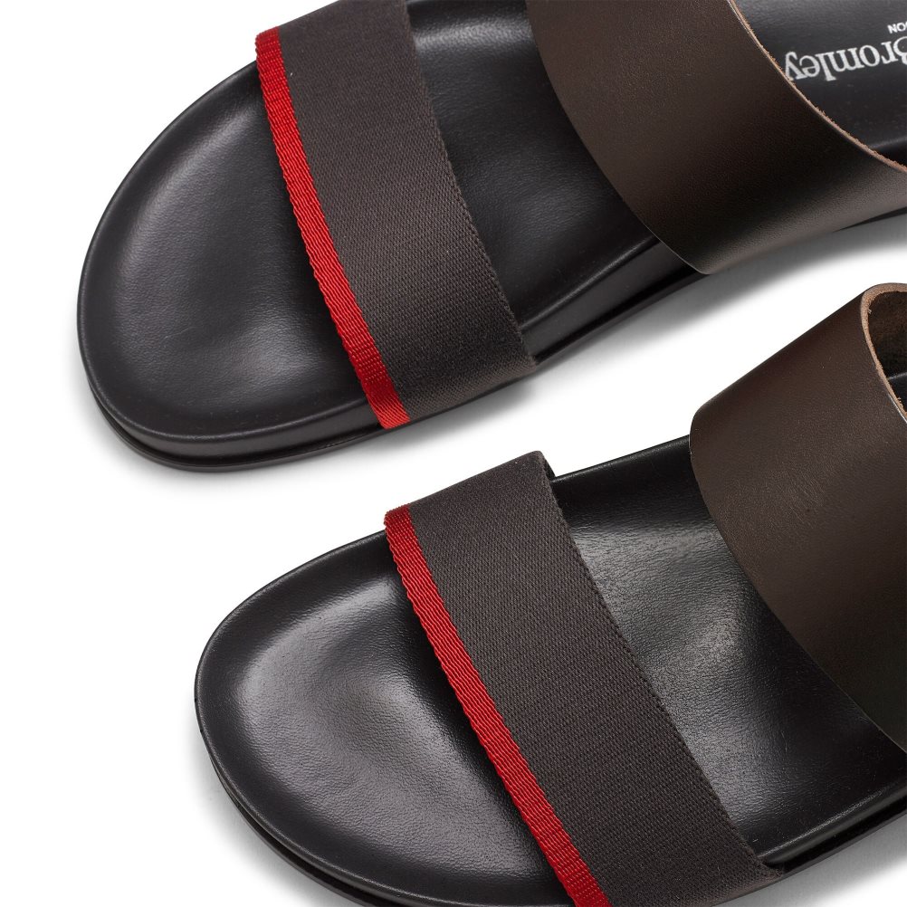 Férfi Russell And Bromley Fab Line Footbed Szandál Csokoládé | 512938JVM