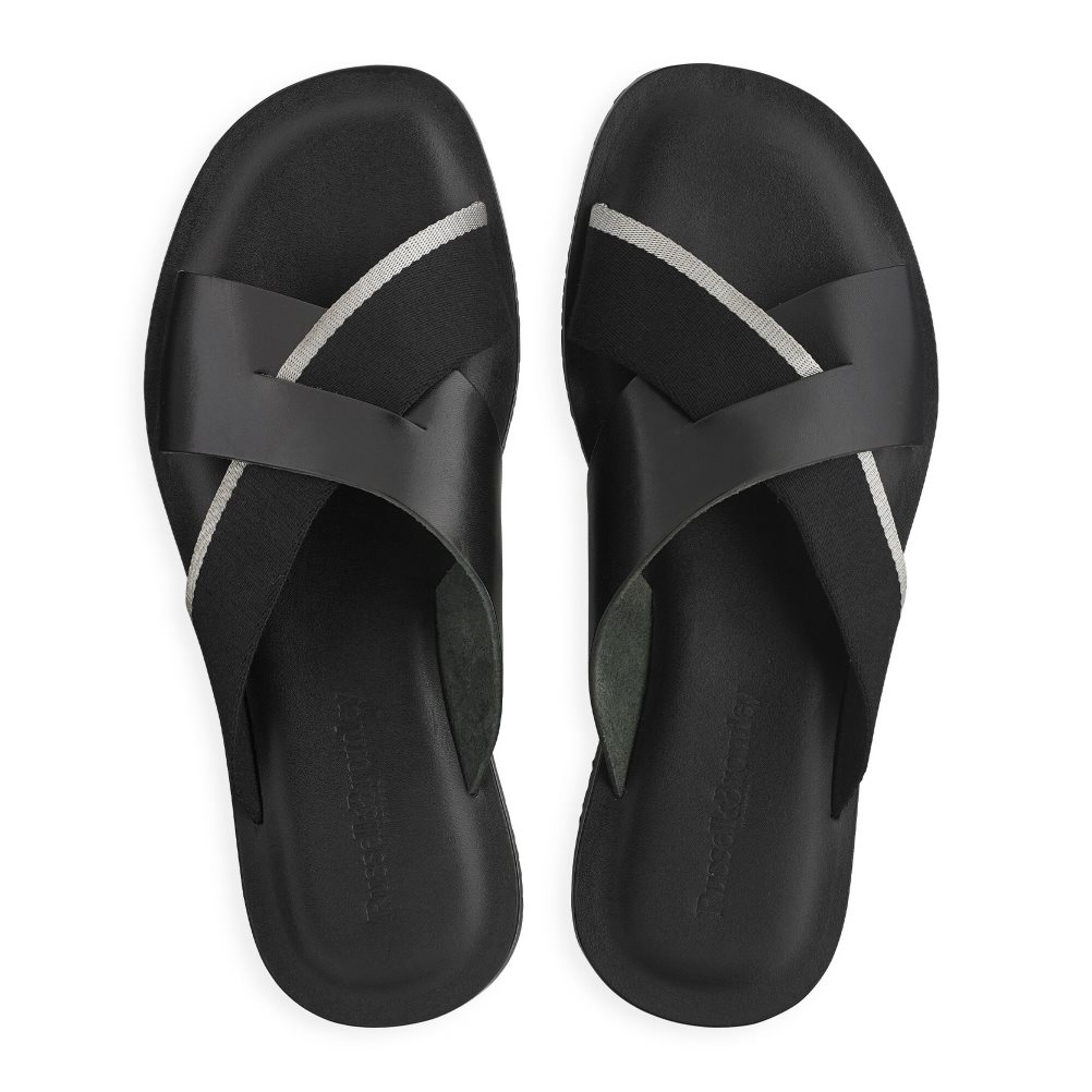 Férfi Russell And Bromley Fab Slip-on Slide Szandálok Fekete | 716534GCS