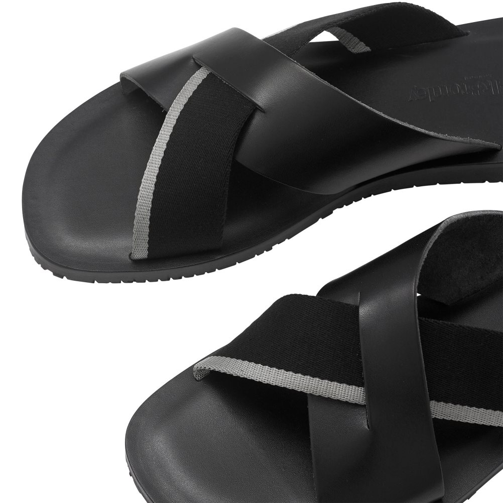 Férfi Russell And Bromley Fab Slip-on Slide Szandálok Fekete | 716534GCS