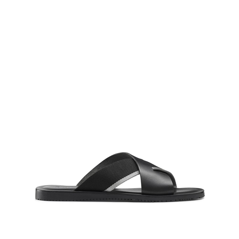 Férfi Russell And Bromley Fab Slip-on Slide Szandálok Fekete | 716534GCS