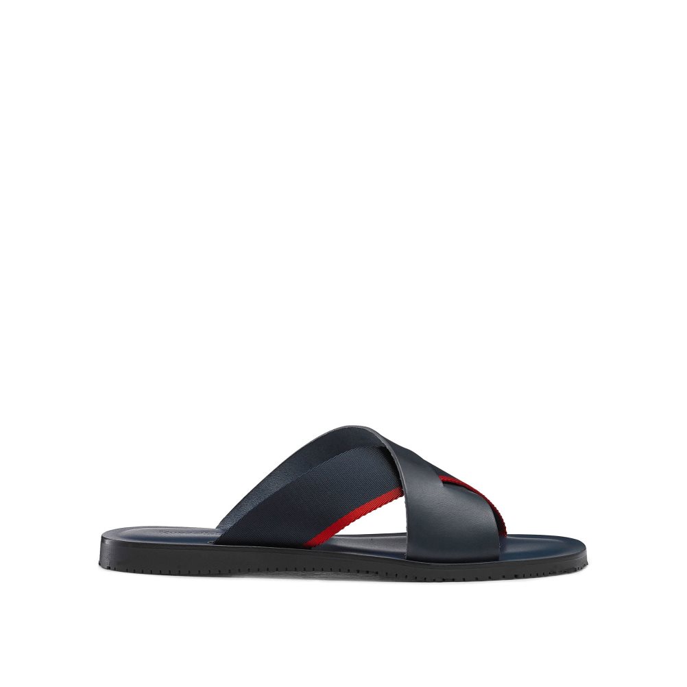 Férfi Russell And Bromley Fab Slip-on Slide Szandálok Sötétkék | 947826RFL