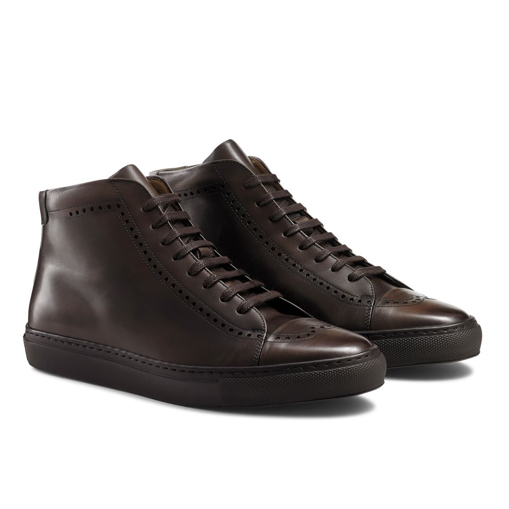 Férfi Russell And Bromley Legend Luxury High-top Tornacipő Csokoládé | 174263MIA