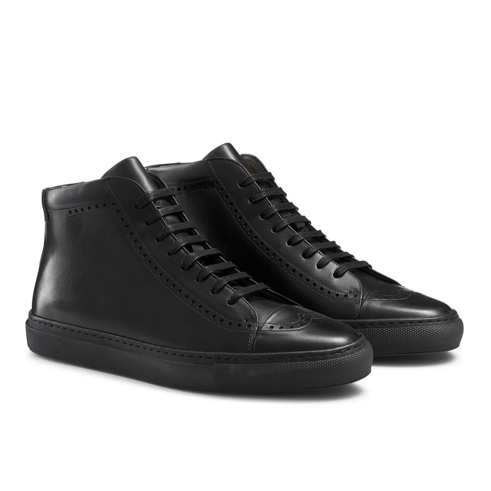 Férfi Russell And Bromley Legend Luxury High-top Tornacipő Fekete | 357184JIZ