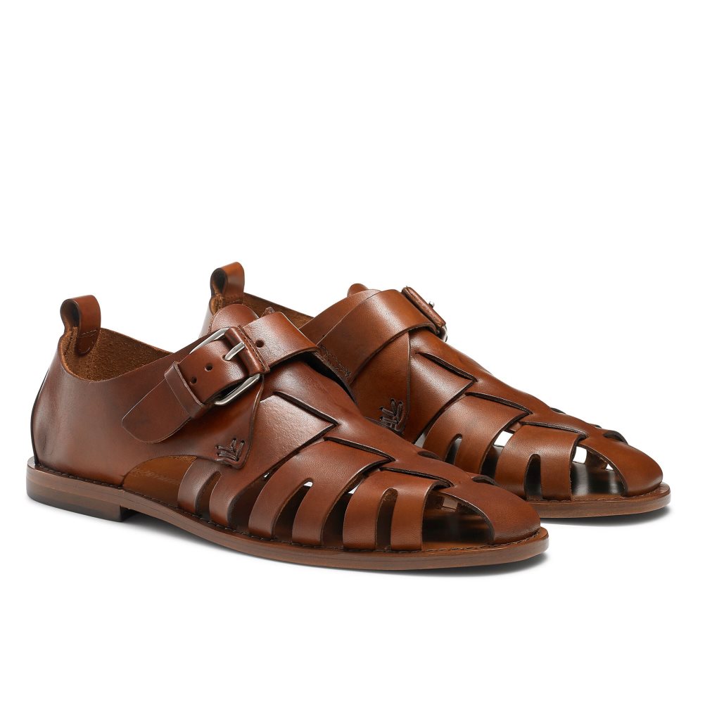 Férfi Russell And Bromley Neptune Buckled Fisherman Szandál Barna | 743125GEM