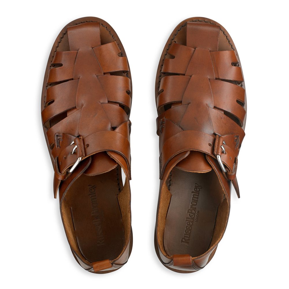 Férfi Russell And Bromley Neptune Buckled Fisherman Szandál Barna | 743125GEM