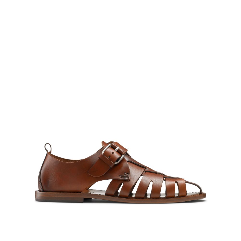 Férfi Russell And Bromley Neptune Buckled Fisherman Szandál Barna | 743125GEM