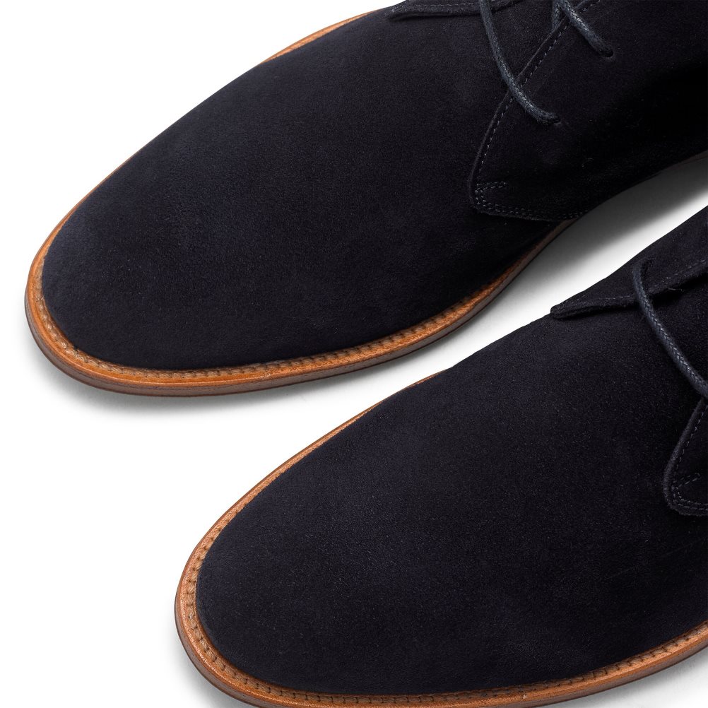 Férfi Russell And Bromley Pall Mall Unlined Chukka Csizma Sötétkék | 631708KWU