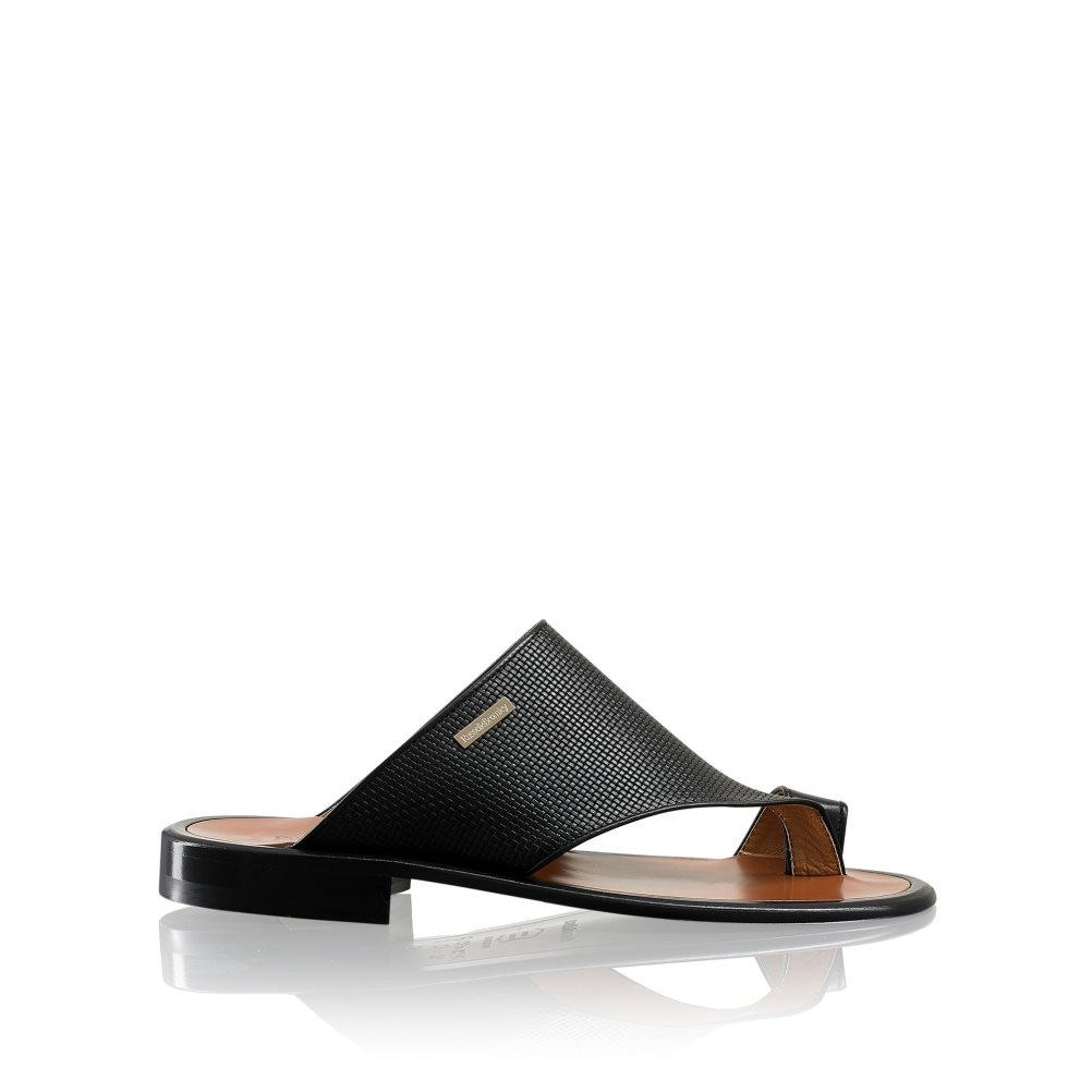 Férfi Russell And Bromley Perugia Toe Loop Szandál Fekete | 342650ANL