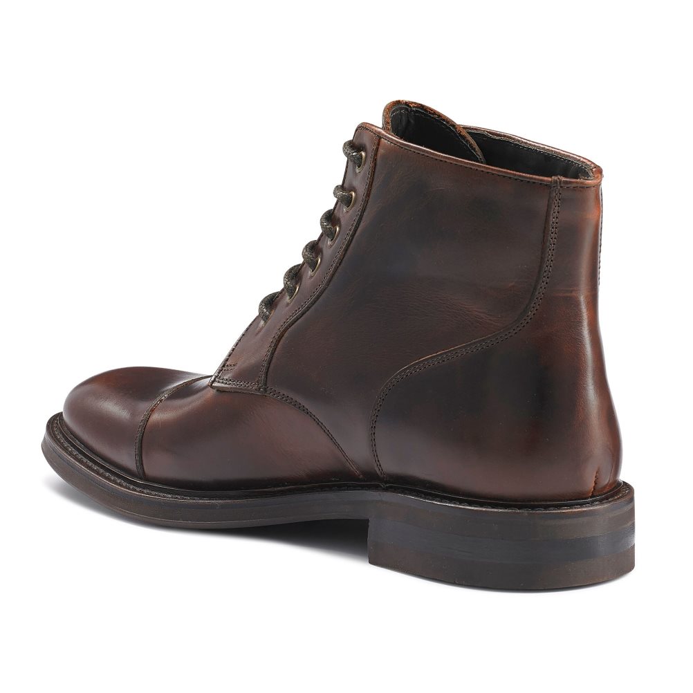 Férfi Russell And Bromley Portobello Toe-cap Csipke Bokacsizma Sötétbarna | 081635FHT