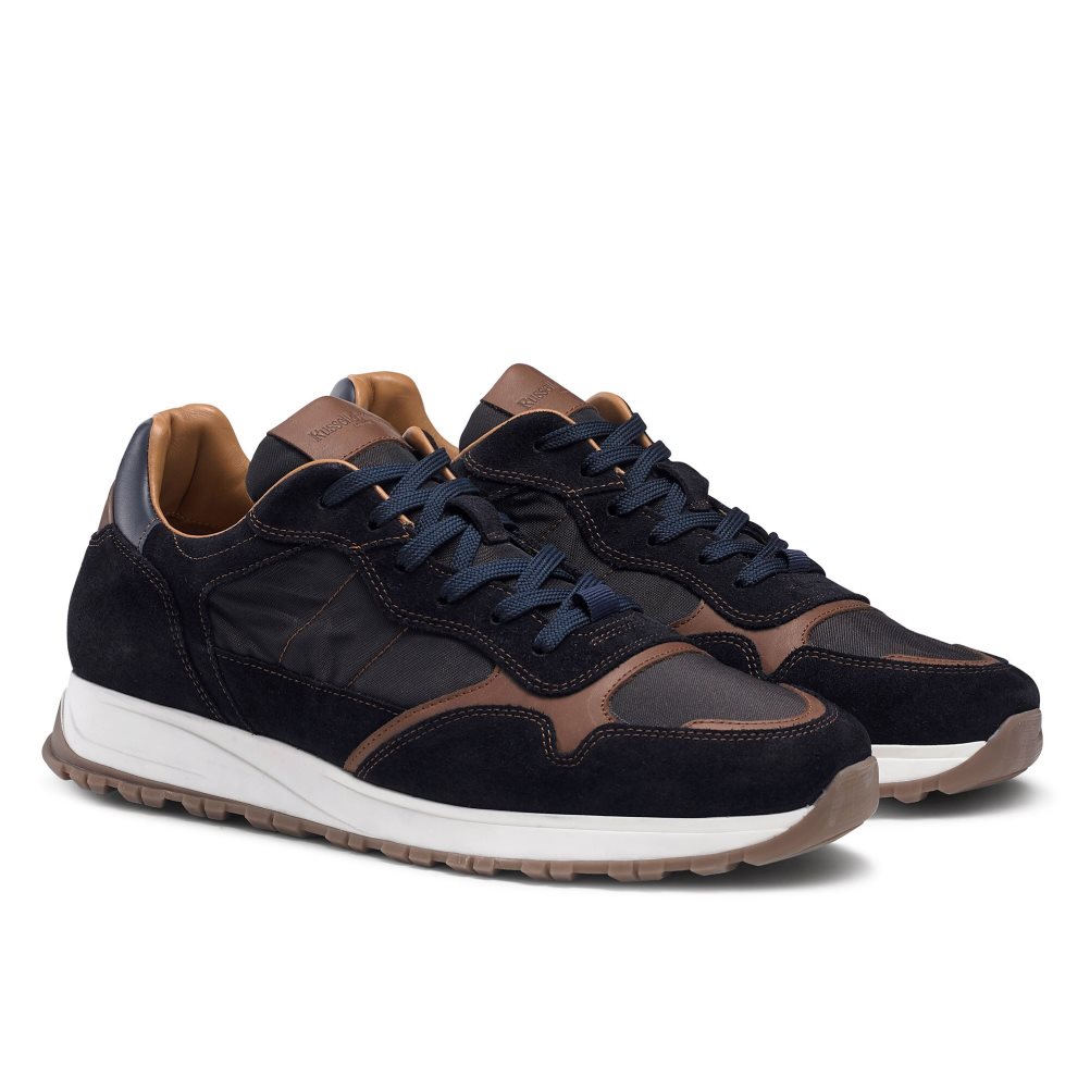 Férfi Russell And Bromley Rannoch Oxford Csipke Runner Tornacipő Fekete Sötétkék | 821903MVO