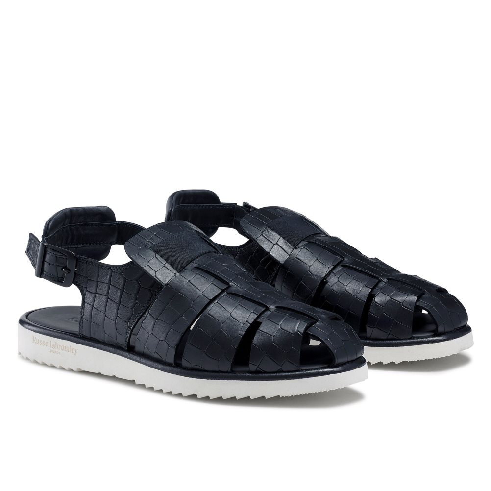 Férfi Russell And Bromley San Cono Csatos Closed Toe Szandál Sötétkék | 158372XRO