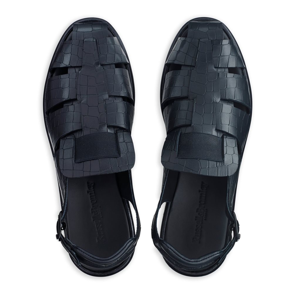 Férfi Russell And Bromley San Cono Csatos Closed Toe Szandál Sötétkék | 158372XRO