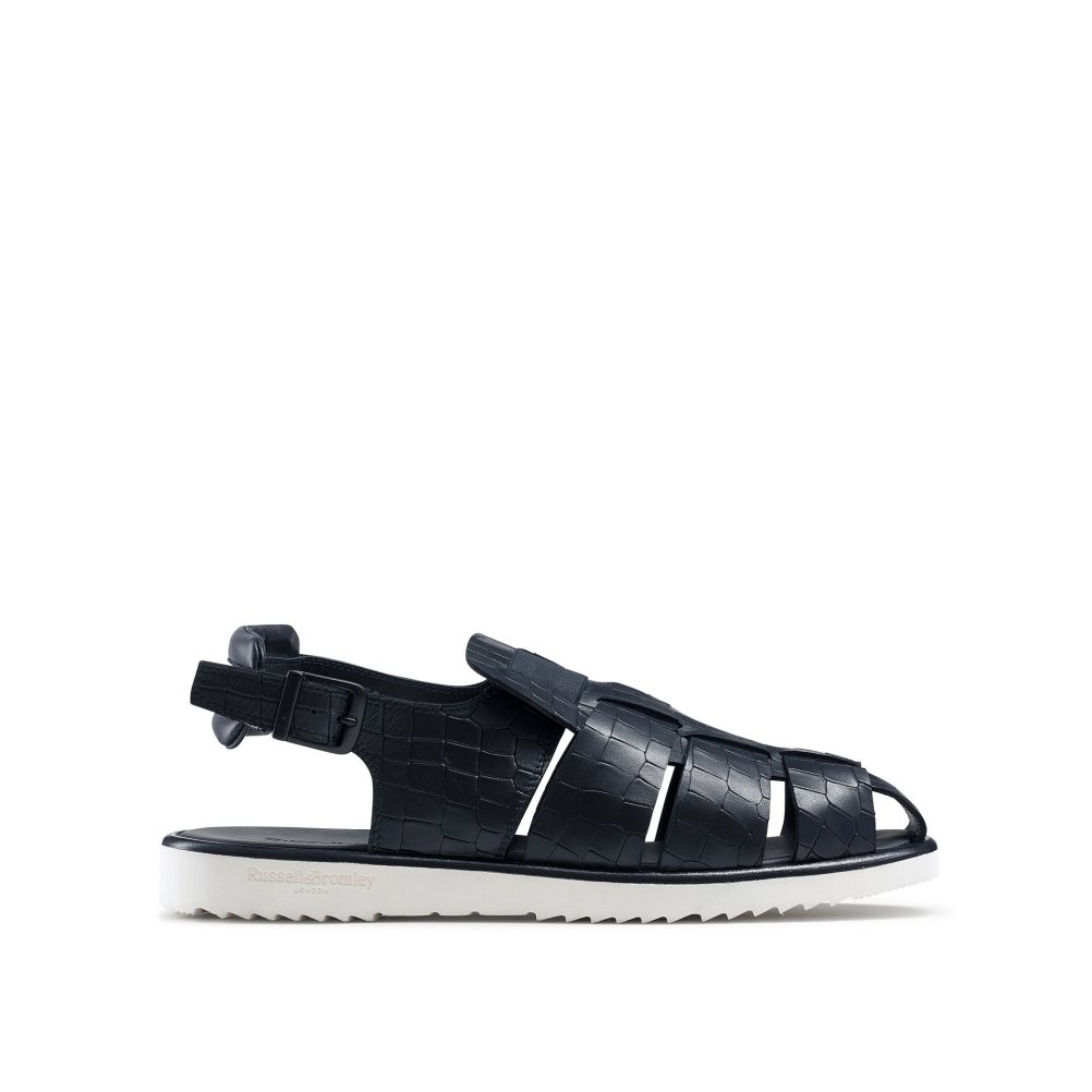 Férfi Russell And Bromley San Cono Csatos Closed Toe Szandál Sötétkék | 158372XRO