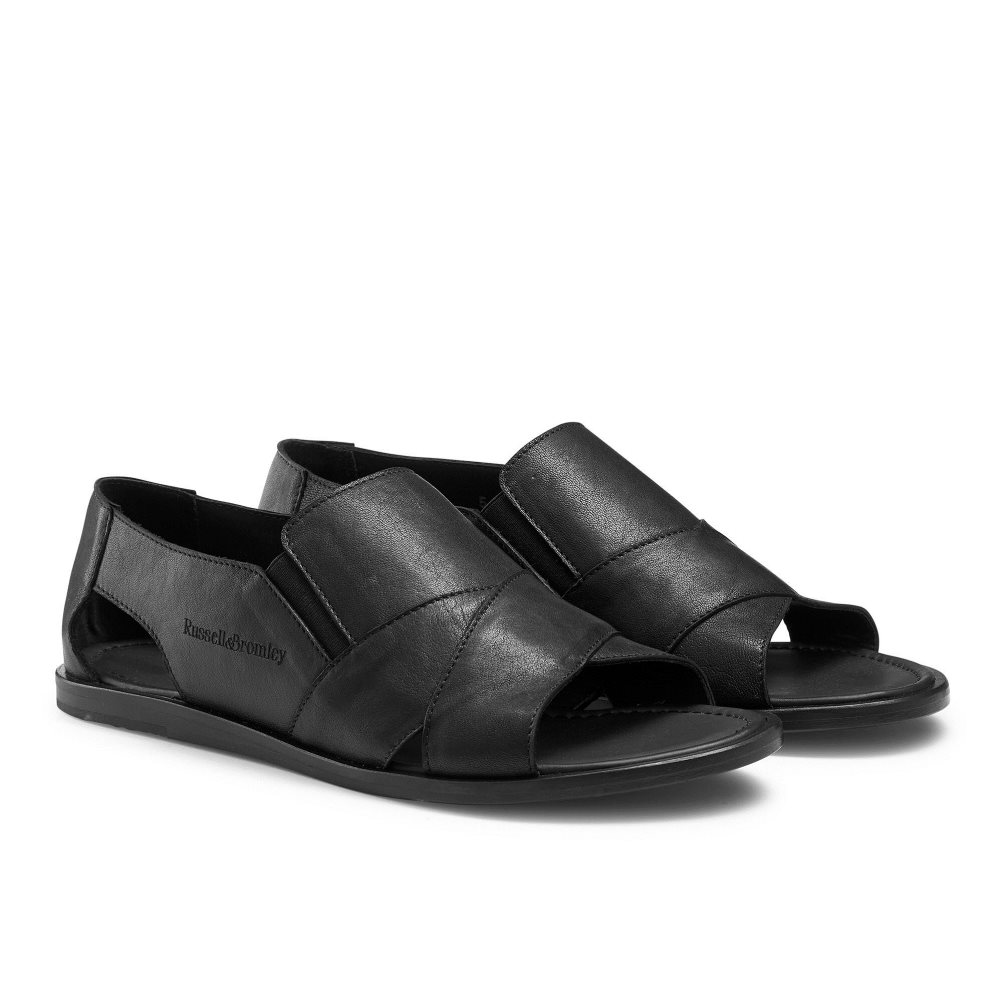 Férfi Russell And Bromley San Domino Open Toe Slip On Alkalmi Cipő Fekete | 285743KBH