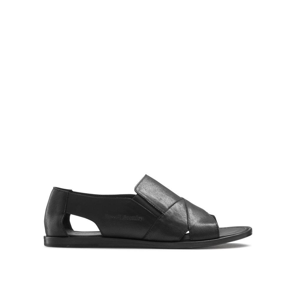 Férfi Russell And Bromley San Domino Open Toe Slip On Alkalmi Cipő Fekete | 285743KBH