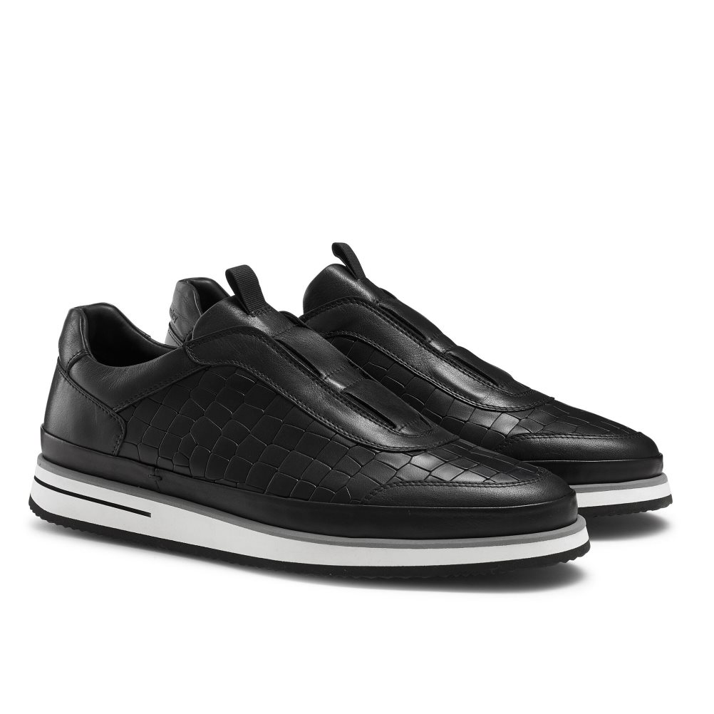 Férfi Russell And Bromley San Giusto Oxford Laceless Tornacipő Fekete | 589321WSK