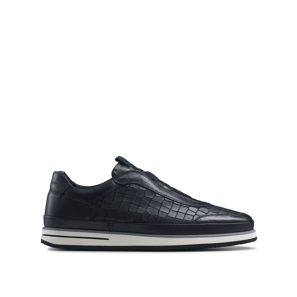 Férfi Russell And Bromley San Giusto Oxford Laceless Tornacipő Sötétkék | 703945RPT