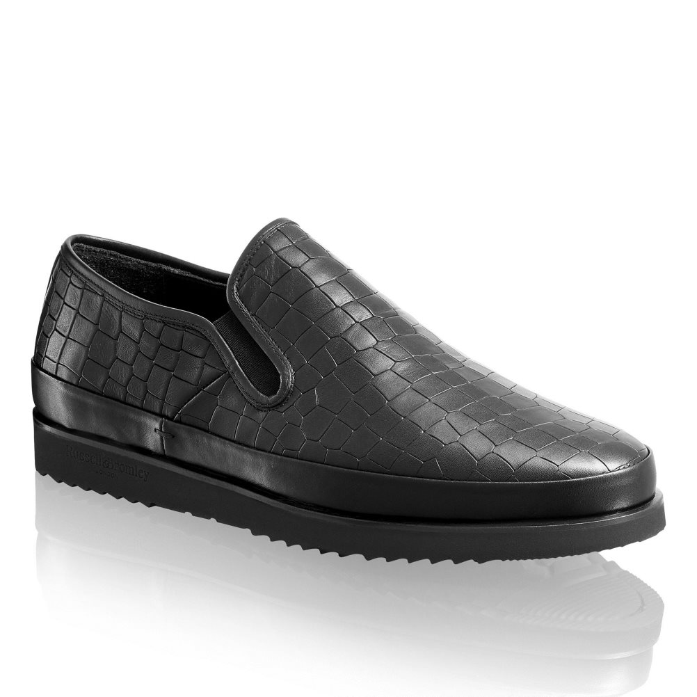 Férfi Russell And Bromley Sanmarino Slip-on Tornacipő Fekete | 106479WKH