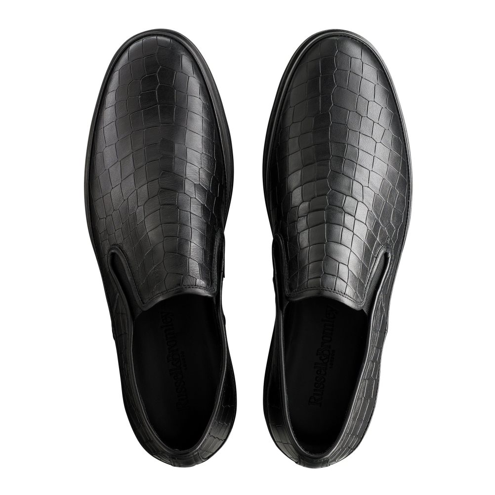 Férfi Russell And Bromley Sanmarino Slip-on Tornacipő Fekete | 106479WKH