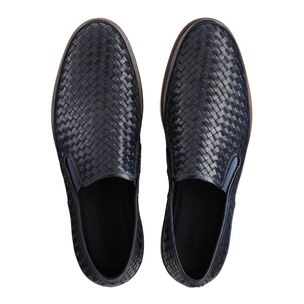 Férfi Russell And Bromley Sanmarino Slip-on Tornacipő Sötétkék | 342195QVG