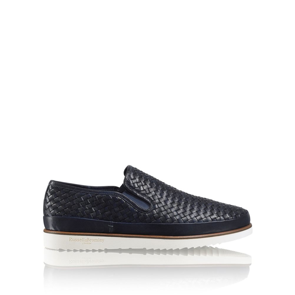 Férfi Russell And Bromley Sanmarino Slip-on Tornacipő Sötétkék | 342195QVG