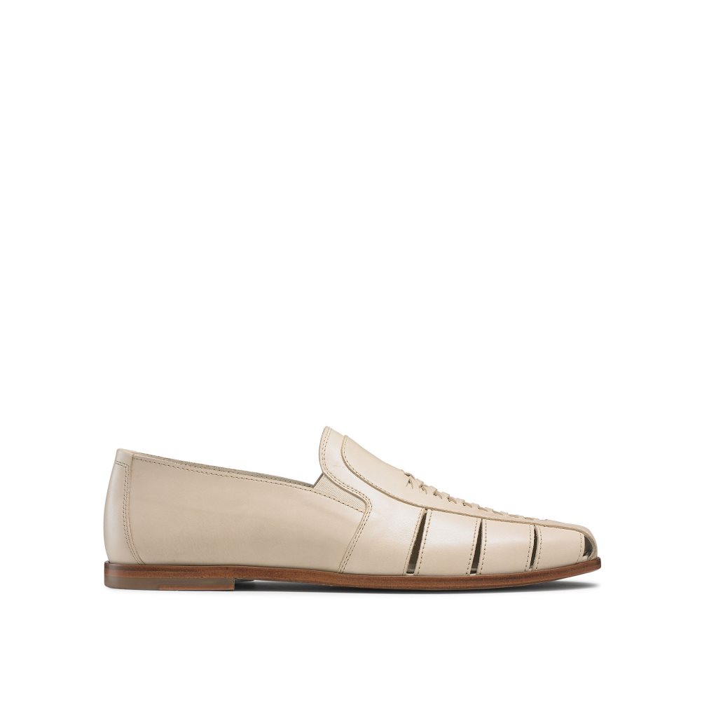 Férfi Russell And Bromley Southend Weave Detail Slip On Alkalmi Cipő Bézs | 427915TQS