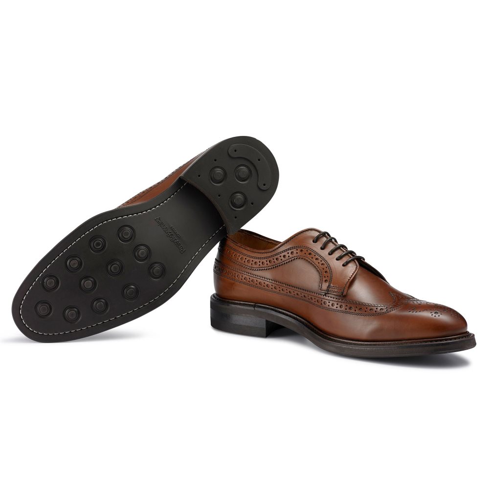 Férfi Russell And Bromley Southport Rubber Sole Derby Ruha Cipő Sötétbarna | 524973PLS