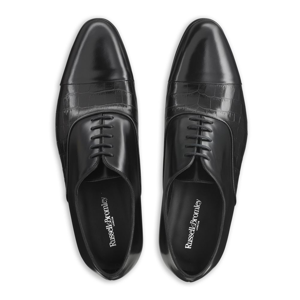 Férfi Russell And Bromley Stratus Toe Cap Oxford Ruha Cipő Fekete | 492387HER