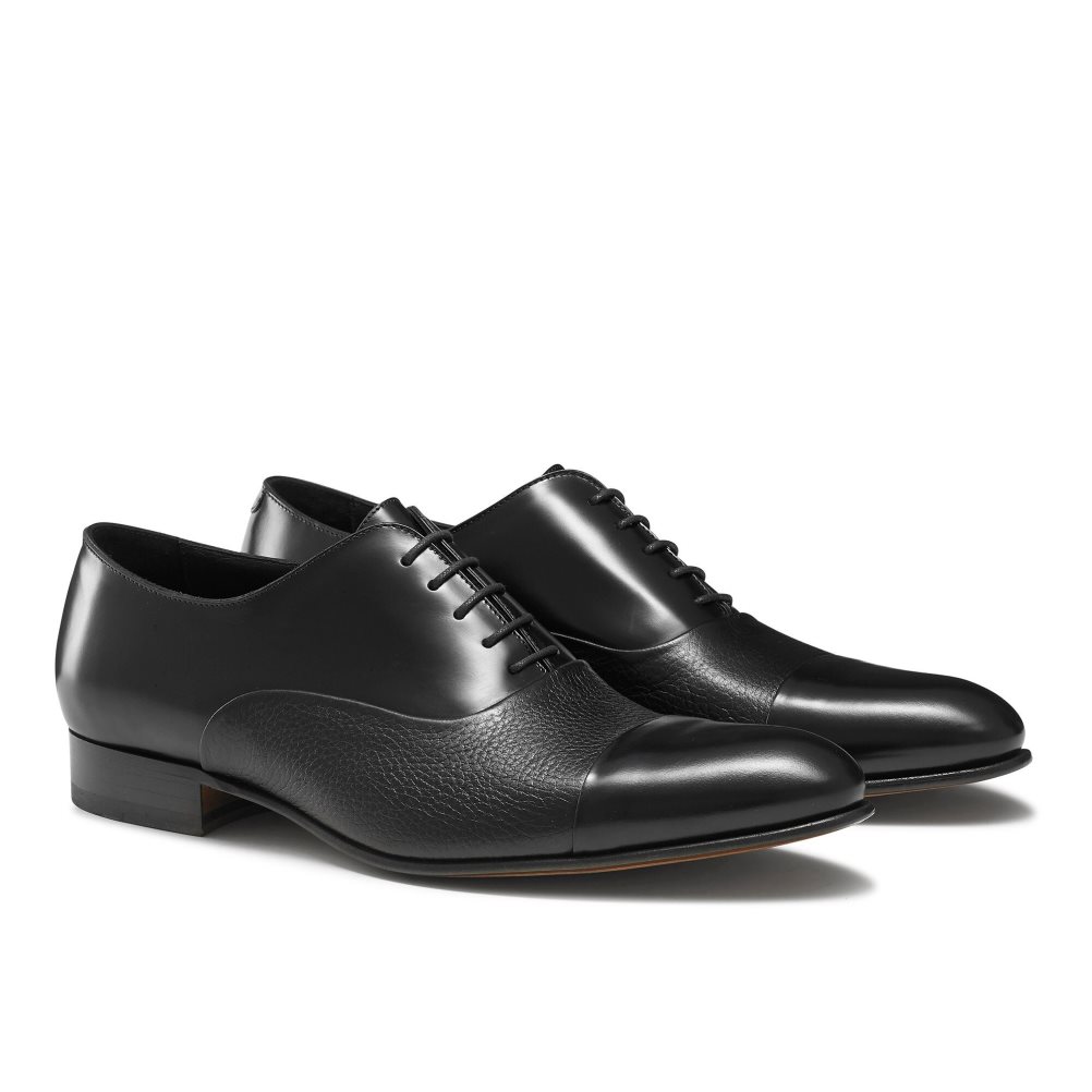 Férfi Russell And Bromley Stratus Toe Cap Oxford Ruha Cipő Fekete | 509671EMC