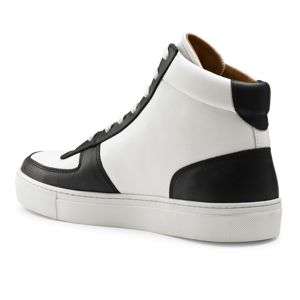 Férfi Russell And Bromley Upfield High Top Tornacipő Fehér Fekete | 426980ZMJ