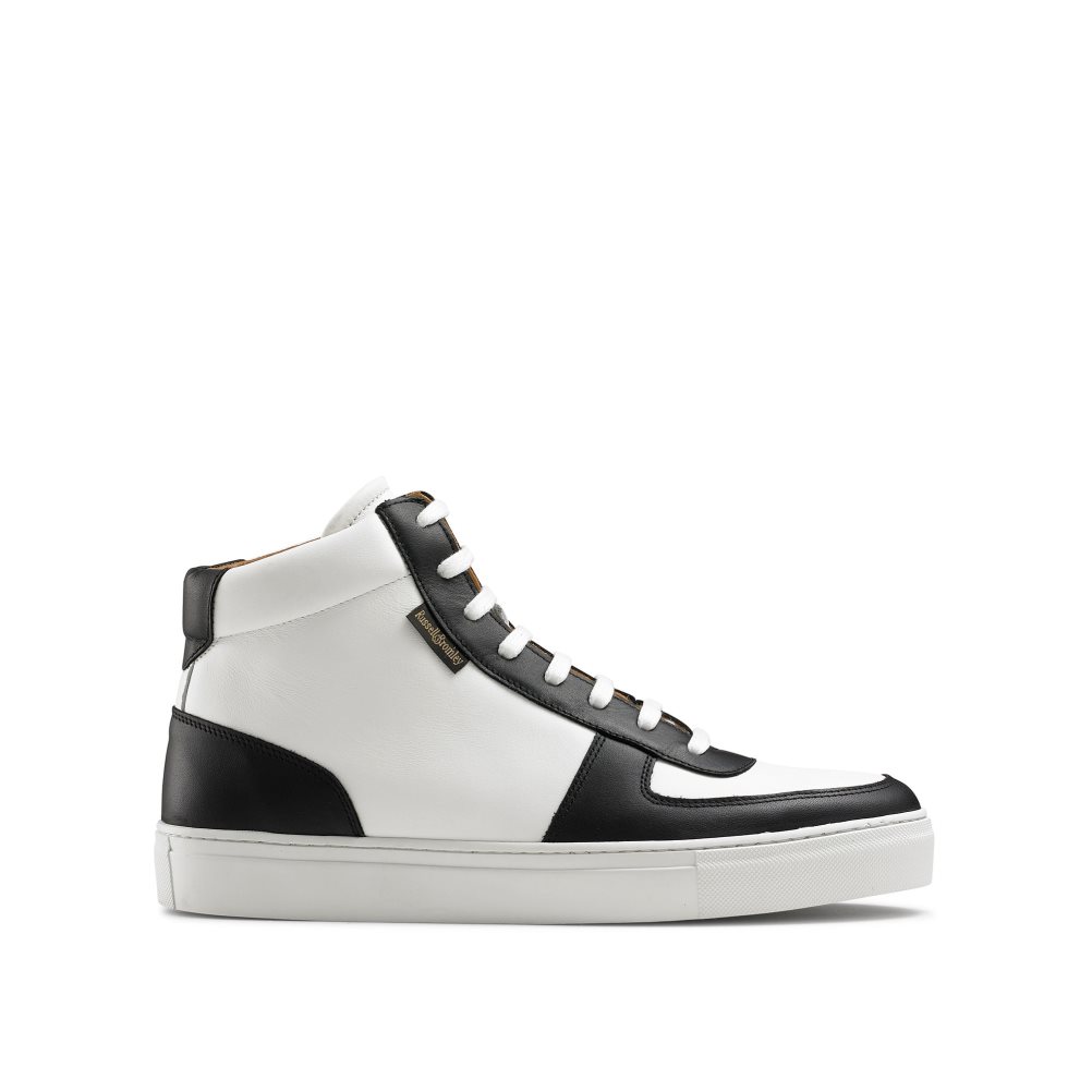 Férfi Russell And Bromley Upfield High Top Tornacipő Fehér Fekete | 426980ZMJ