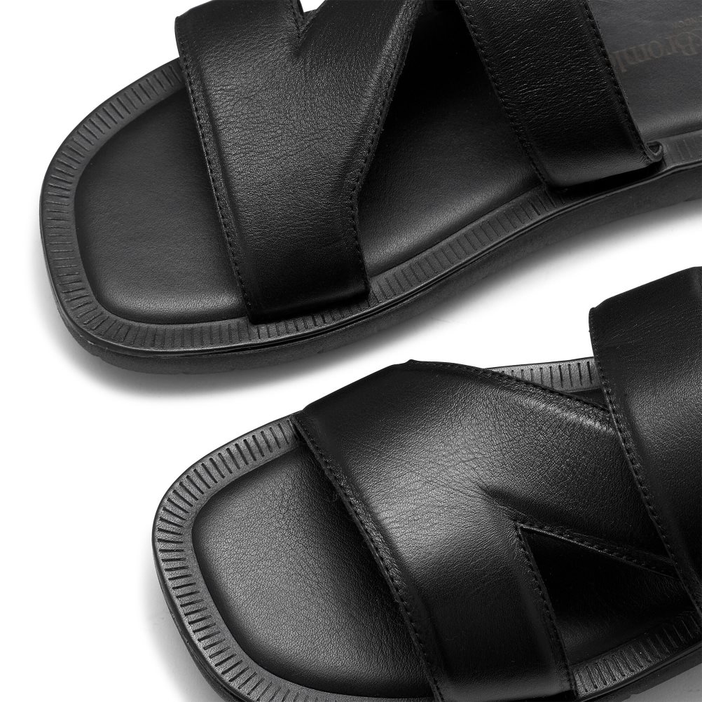 Férfi Russell And Bromley Zeus Slide Szandálok Fekete | 714365ZUX