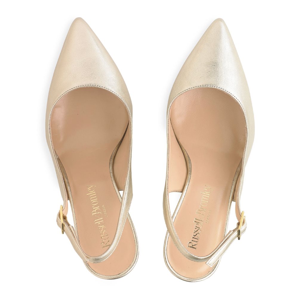 Női Russell And Bromley 85mm Slingback Magassarkú Arany | 248036WSM