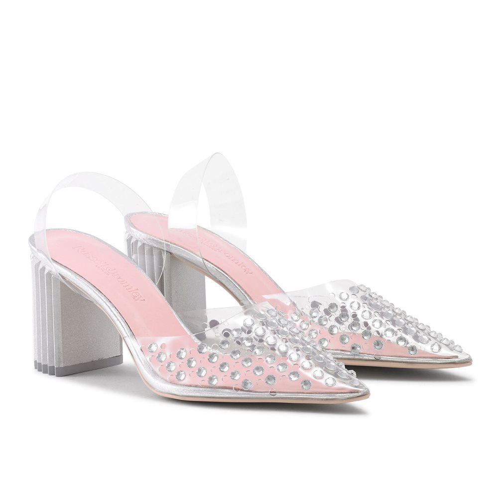 Női Russell And Bromley Aphrodite Embellished Court Magassarkú Szandál Rózsaszín Titán | 048163JAC