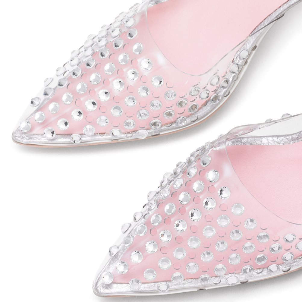 Női Russell And Bromley Aphrodite Embellished Court Magassarkú Szandál Rózsaszín Titán | 048163JAC