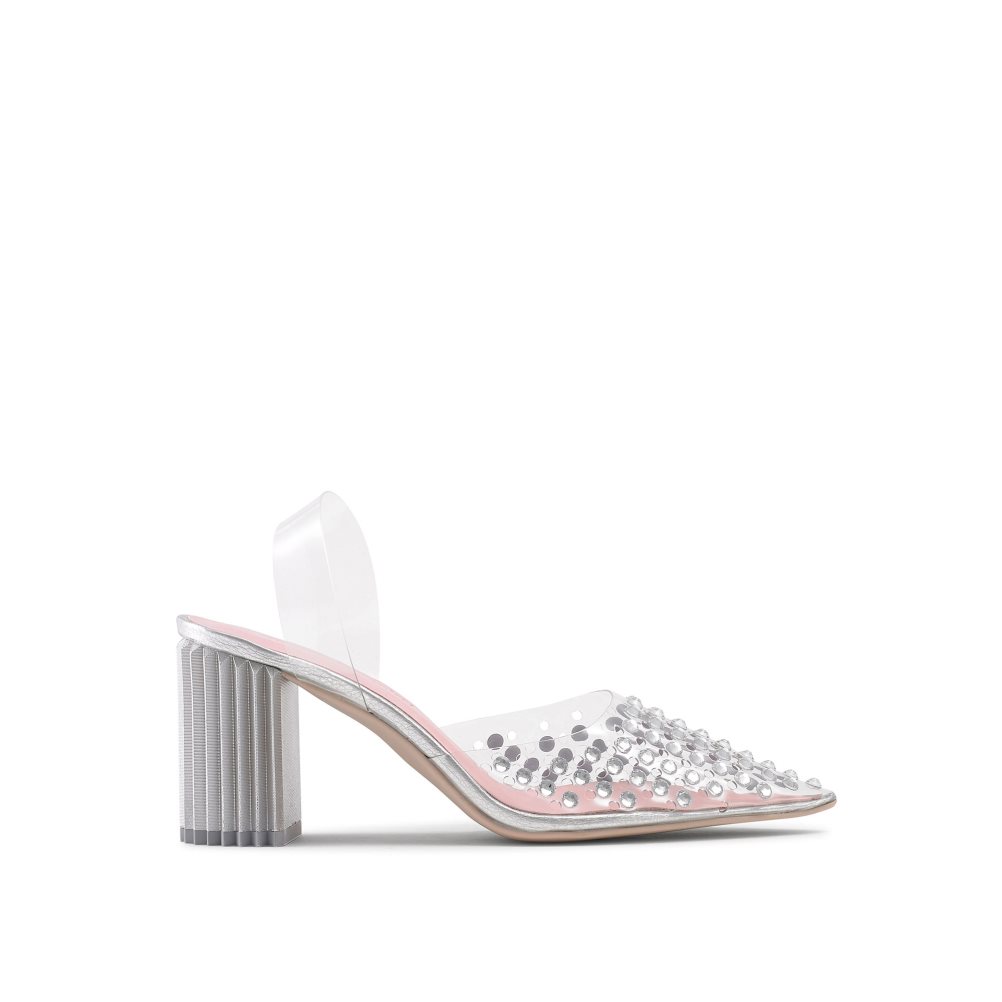 Női Russell And Bromley Aphrodite Embellished Court Magassarkú Szandál Rózsaszín Titán | 048163JAC