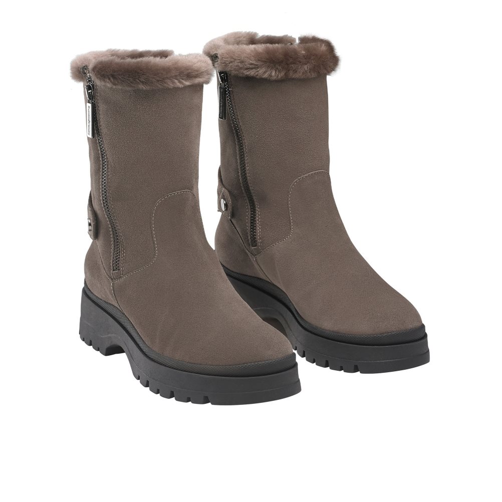 Női Russell And Bromley Arctic Shearling Bélelt Stomper Bokacsizma Barna | 014532MZS